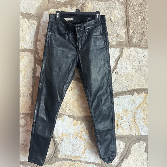 AG Adriano Goldschmied Farrah High-Rise Ankle Faux Leather Skinny Pants size 25 - Picture 9 of 12